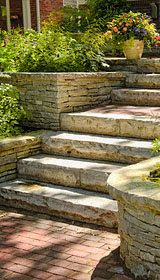 Garden Walls, steps and block paving